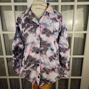 Victoria's Secret PINK Womens Pink Purple Tie Dye Jacket Medium‎